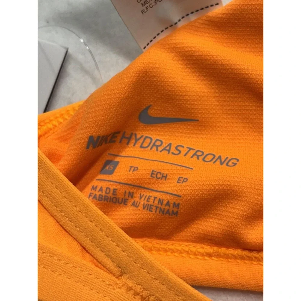 Nike Swim Bikini Top Womens XS Orange Triangle Hydrastrong NESSB002-825 NEW
